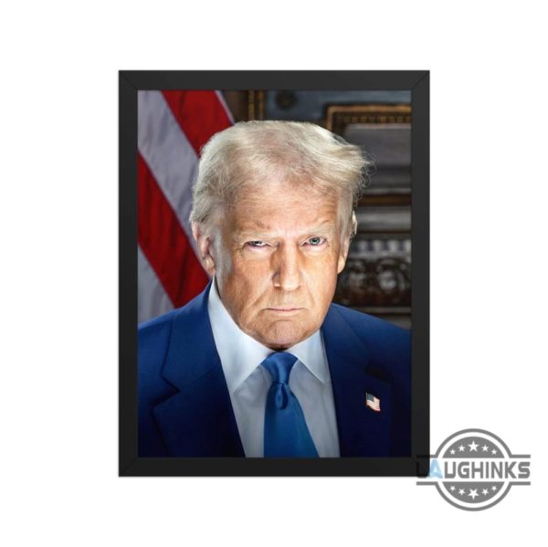 president donald trump official portrait 2025 framed canvas printed poster