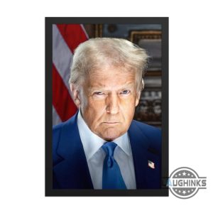 president donald trump official portrait 2025 framed canvas printed poster