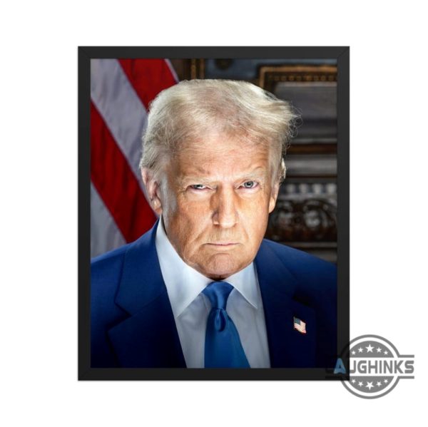 president donald trump official portrait 2025 framed canvas printed poster