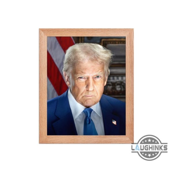 president donald trump official portrait 2025 framed canvas printed poster