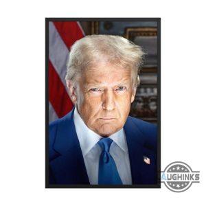 president donald trump official portrait 2025 framed canvas printed poster