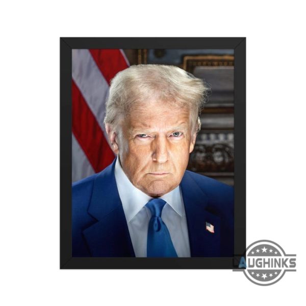 president donald trump official portrait 2025 framed canvas printed poster