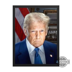 president donald trump official portrait 2025 framed canvas printed poster