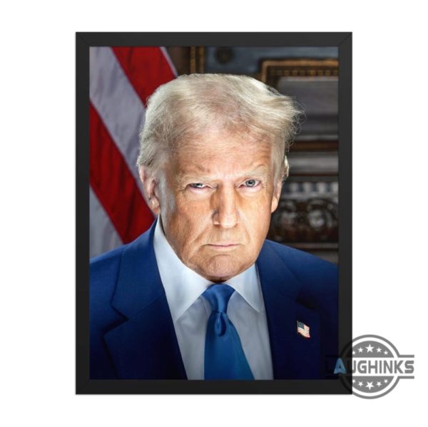 president donald trump official portrait 2025 framed canvas printed poster