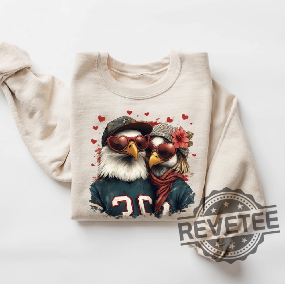Cute Philadelphia Eagles Couple Tshirt Hoodie Sweatshirt Sunday Crewneck Tee Gift For Philly Fan Valentines Day Unique revetee 1