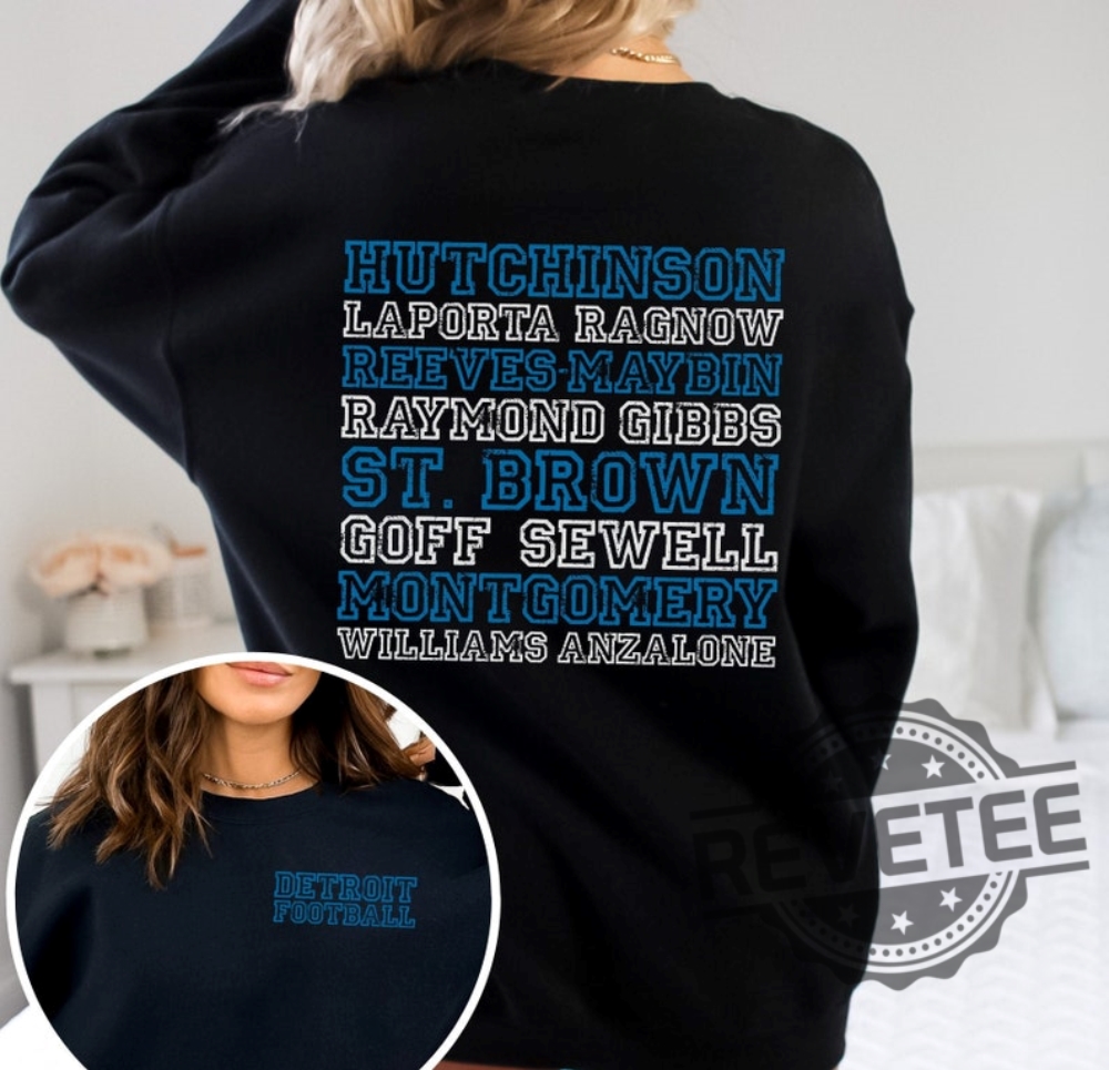 "Unique Philadelphia Eagles Apparel: T-Shirts, Hoodies, Sweatshirts for Fans" 15 Detroit Lions Sam Laporta Penei Sewell Frank Ragnow Aidan Hutchinson Sweatshirt Tee Gift For Fan Mens Womens Crewneck Pullover Unique