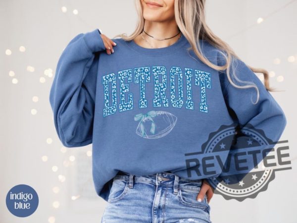 Detroit Lions Coquette Leopard Hoodie Tshirt Sweatshirt Tee Gift For Fan Mens Womens Game Day Sweater Pullover Unique revetee 1 1