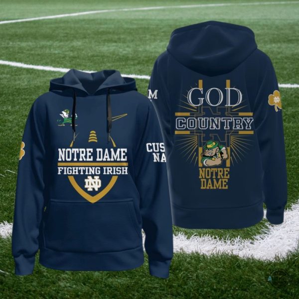 nike custom name notre dame god country shirt 2025