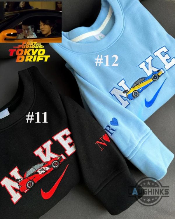 choose car fast and furious nike embroidered sweatshirt t shirt hoodie