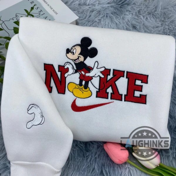 mickey and minnie nike embroidered sweatshirt t shirt hoodie