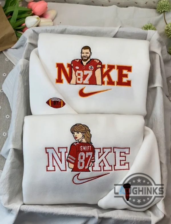 taylor swift and travis kelce nike embroidered sweatshirt t shirt hoodie