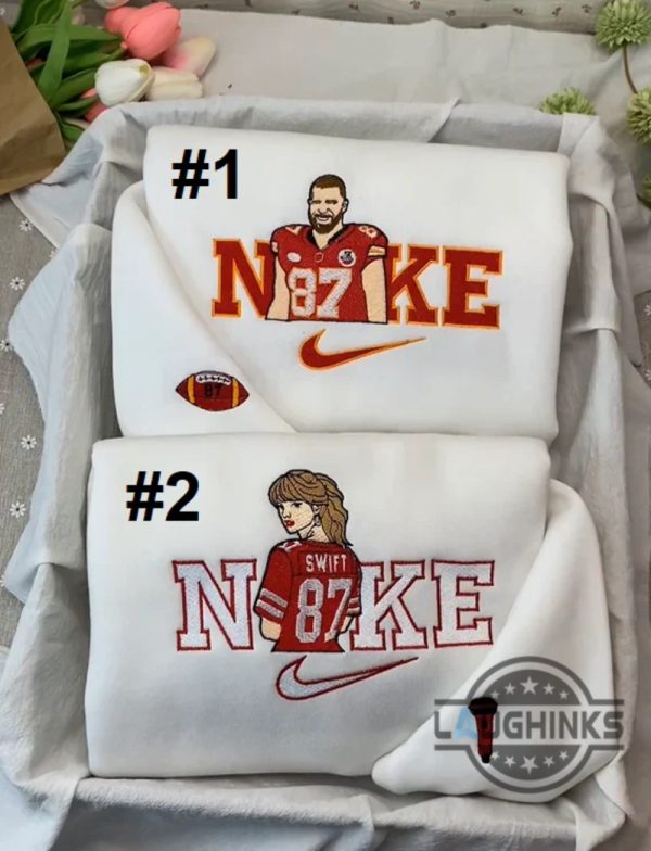 taylor swift and travis kelce nike embroidered sweatshirt t shirt hoodie