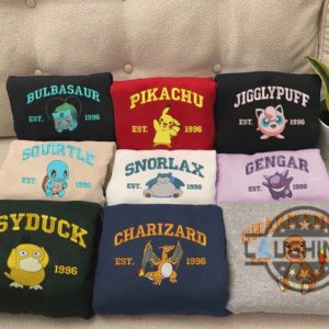 pokemon embroidered sweatshirt t shirt hoodie