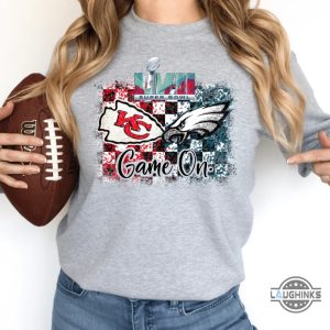 superbowl eagles vs chiefs football 2025 game on shirt