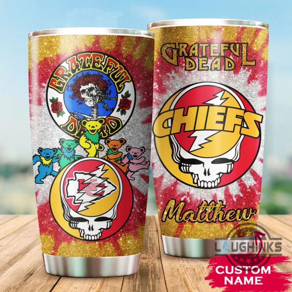 Custom Name Kansas City Chiefs Grateful Dead Tumbler