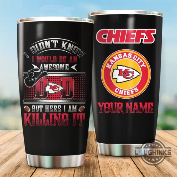 kansas city chiefs awesome dad killing it personalized tumbler