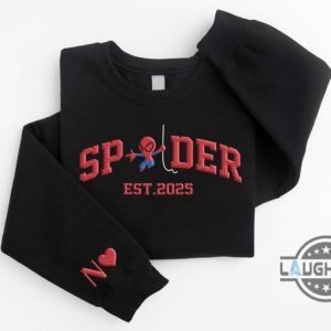 personalized spiderman and spider woman embroidered sweatshirt for couples