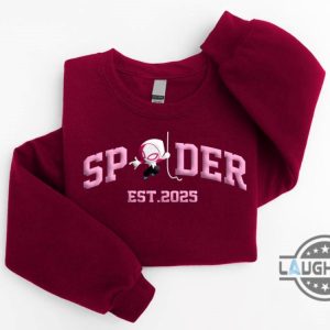 personalized spiderman and spider woman embroidered sweatshirt for couples