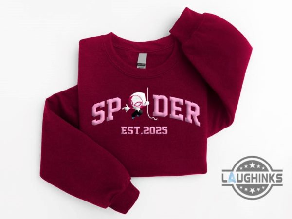 personalized spiderman and spider woman embroidered sweatshirt for couples