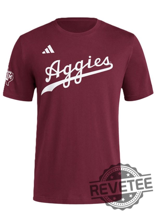Adidas Texas Am Aggies Maroon Baseball Wordmark Short Sleeve T Shirt Hoodie Sweatshirt Shirts Near Me Unique revetee 1