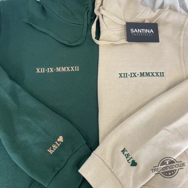 Roman Numeral Matching Anniversary Date Couple Hoodie Valentines Gift trendingnowe 1