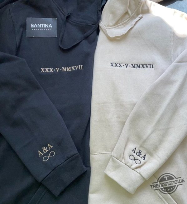 Roman Numeral Matching Anniversary Date Couple Hoodie Valentines Gift trendingnowe 2