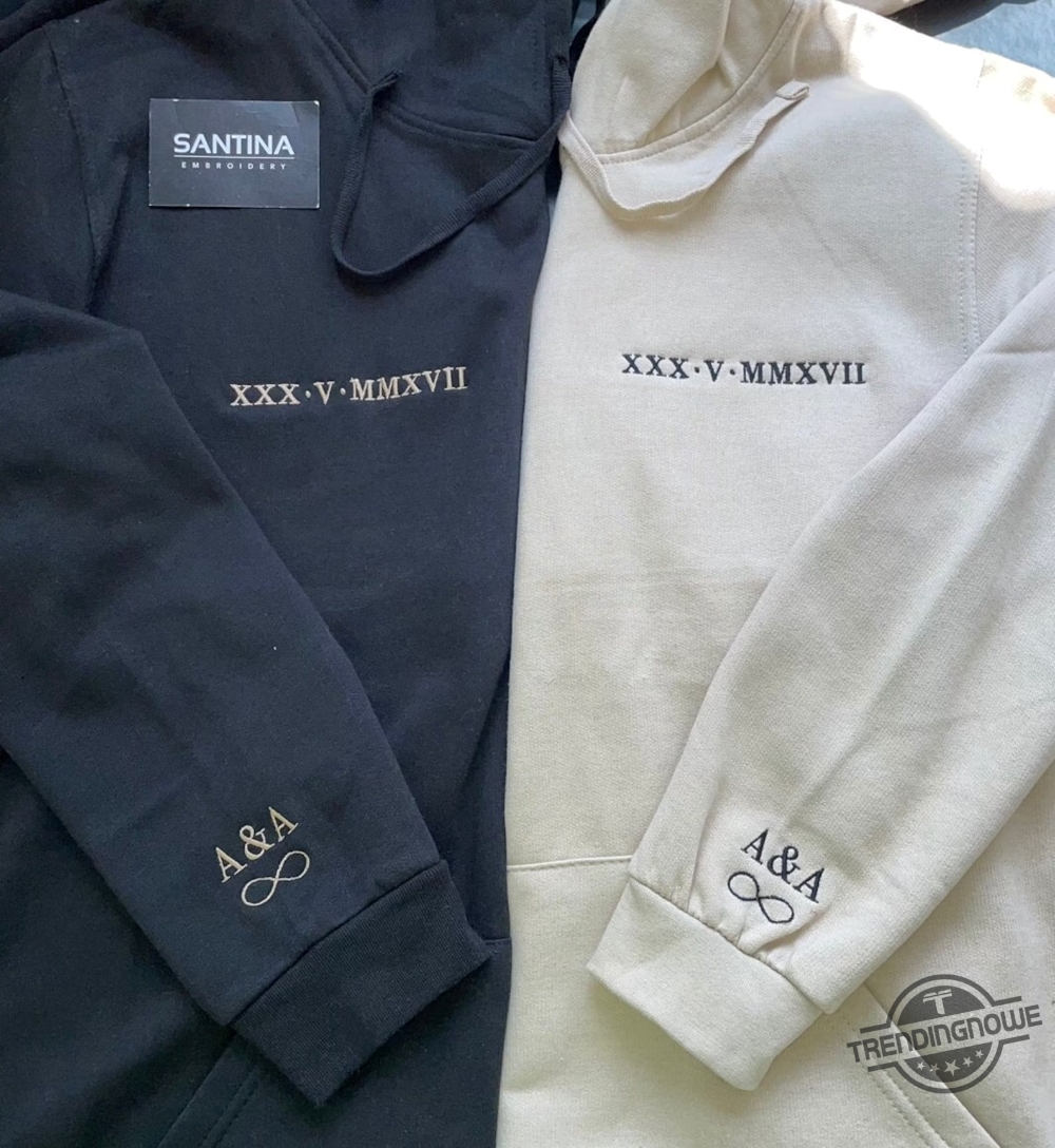 Roman Numeral Matching Anniversary Date Couple Hoodie Valentines Gift 7 Roman Numeral Matching Anniversary Date Couple Hoodie Valentines Gift