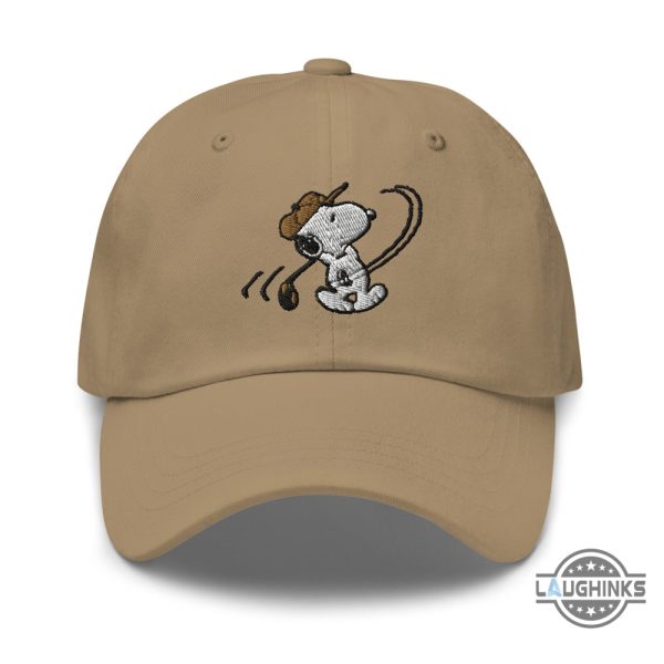 snoopy playing golf embroidered baseball hat