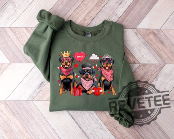 Valentine Rottweiler Dogs Sweatshirt Tshirt Hoodie Tee Gift For Fan Mens Womens Crewneck Pullover Unique revetee 1 1