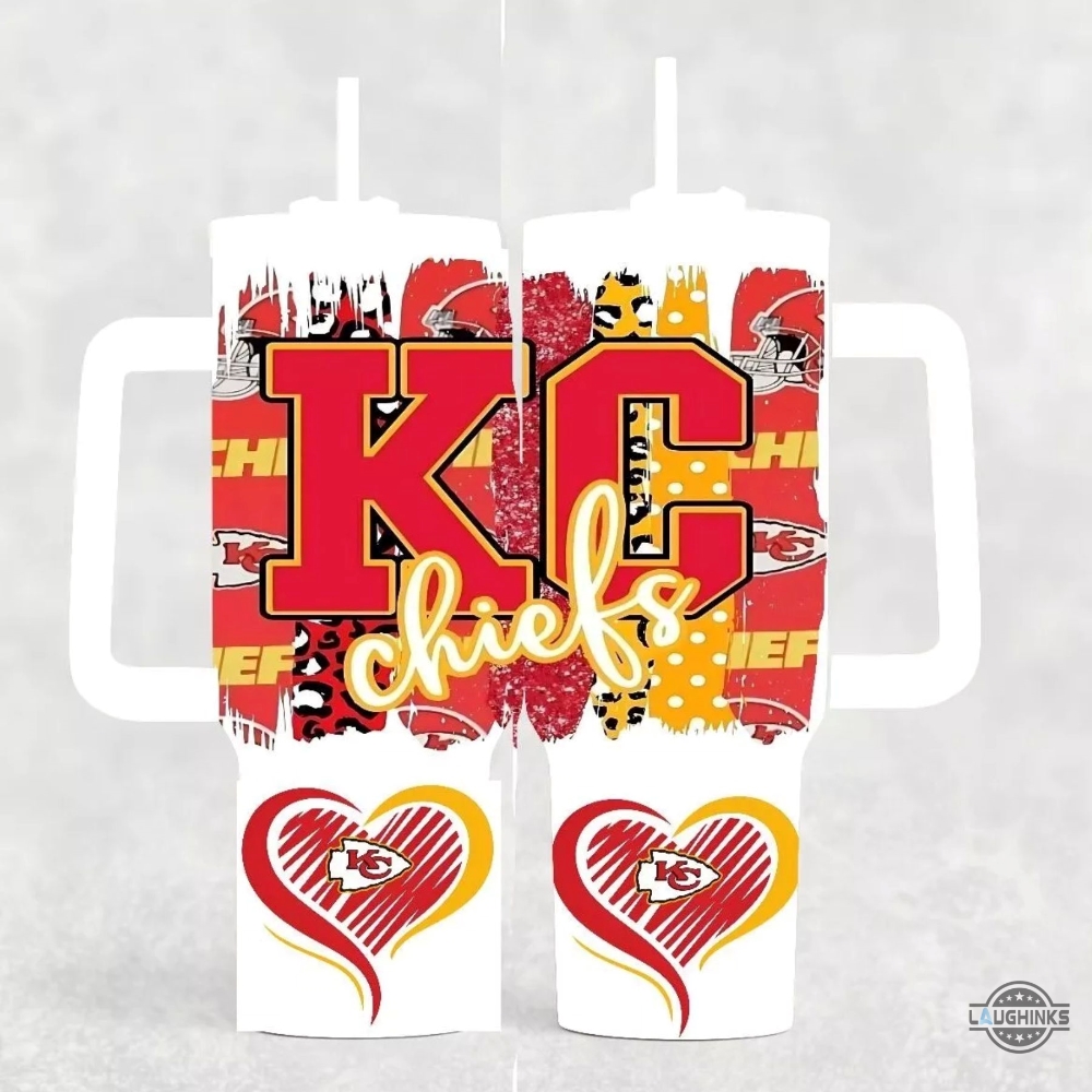 40Oz Kc Chiefs Stanley Tumbler Cup Dupe With Lid And Straw