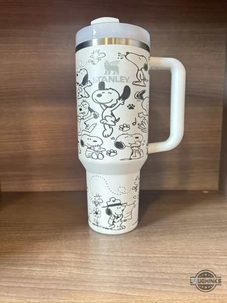 snoopy engraved stanley cup dupe the peanuts 40oz tumbler with handle