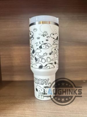 snoopy engraved stanley cup dupe the peanuts 40oz tumbler with handle