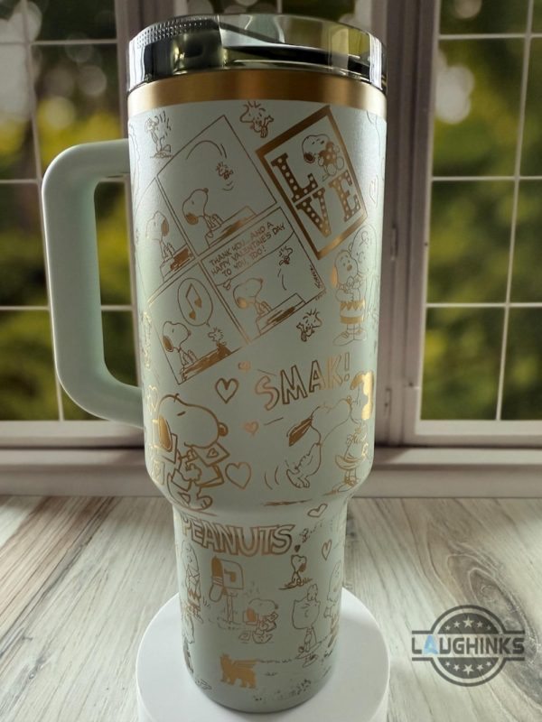 peanuts woodstock charlie brown snoopy valentines engraved stanley cup 40oz dupe laughinks 3