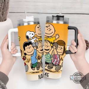 custom name snoopy stanley tumbler cup dupe 40oz