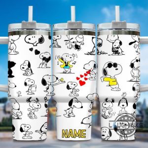 custom snoopy tumbler 40oz peanuts stanley cup dupe