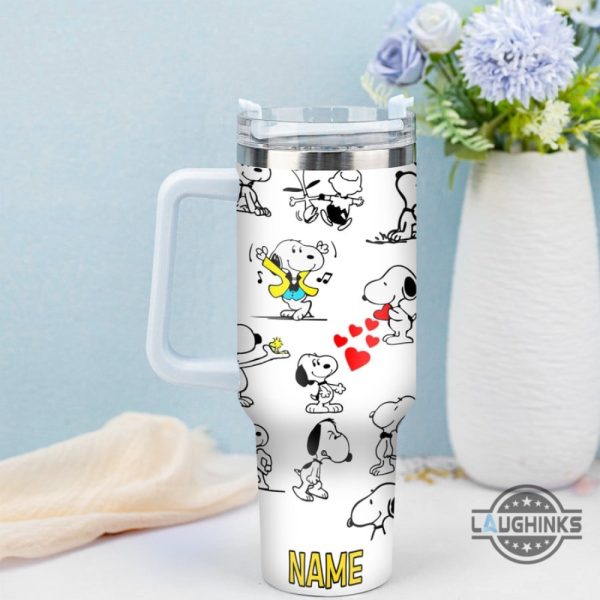 custom snoopy tumbler 40oz peanuts stanley cup dupe