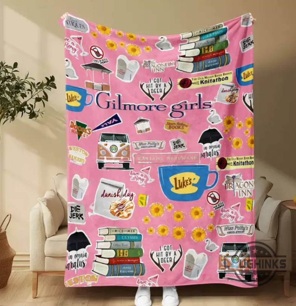 Pink Gilmore Girls Fleece Throw Blanket Valentines Gift