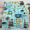 gilmore girls lukes diner blue fleece blanket