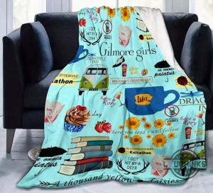 gilmore girls lukes diner blue fleece blanket