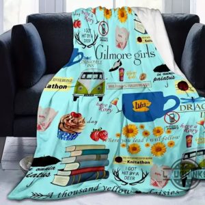 gilmore girls lukes diner blue fleece blanket