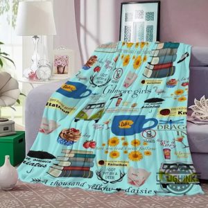 gilmore girls lukes diner blue fleece blanket