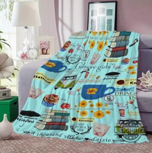 gilmore girls lukes diner blue fleece blanket