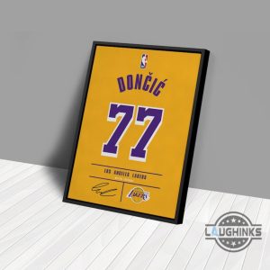 luka doncic 77 jersey los angeles lakers nba wall art