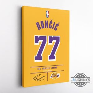 luka doncic 77 jersey los angeles lakers nba wall art