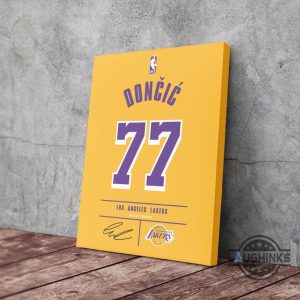 luka doncic 77 jersey los angeles lakers nba wall art