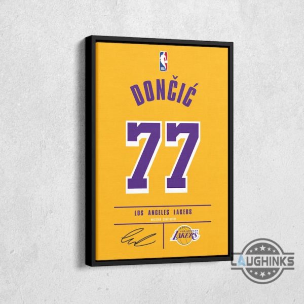 luka doncic 77 jersey los angeles lakers nba wall art