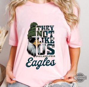 philadelphia eagles wearing beanie they not like us shirt