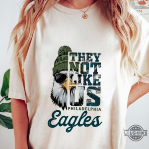 philadelphia eagles wearing beanie they not like us shirt