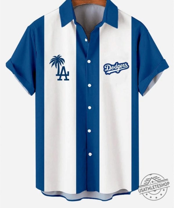 Los Angeles Dodgers Color Contrast Baseball Team Hawaiian Shirt Tee Gift For Mens Womens Button Up Aloha Shirts New revetee 1