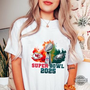 super bowl 2025 eagles vs chiefs shirt football superbowl tee